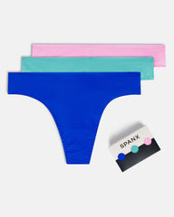SPANXsmooth™ Fit-To-You Thong 3-Pack Box Delphinium/Juniper/Petunia