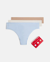 SPANXsmooth™ Fit-To-You Thong 3-Pack Box | Summit/Powder/Frappe