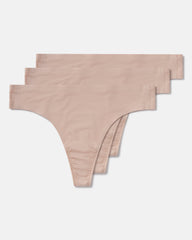 SPANXsmooth™ Fit-To-You Modal Thong 3-Pack Box Champagne Beige