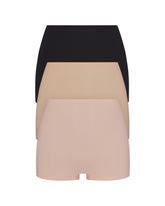 SPANXsmooth™ Fit-To-You Boyshort 3-Pack Box | Very Black/Toasted Oatmeal/Vintage Rose