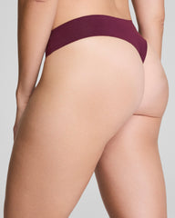 SPANXsmooth™ Fit-To-You Supima® Cotton Thong 3-Pack Box Plum Berry/Rose Quartz/Cafe Au Lait