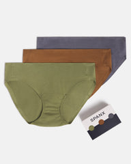 SPANXsmooth™ Fit-To-You Supima® Cotton Bikini 3-Pack Olive Leaf/Walnut/Earth Stone