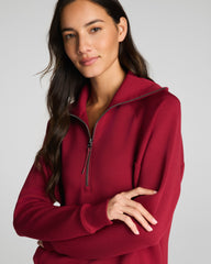 SPANX AirEssentials® Half Zip Red Merlot