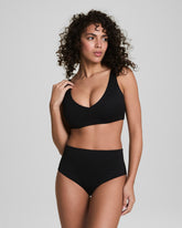 SPANXshape™ Swim Pique Plunge Bikini Top Very Black