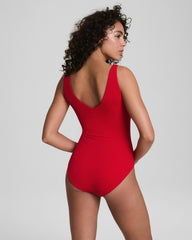 SPANXshape™ Swim Pique Plunge One-Piece Spanx Red