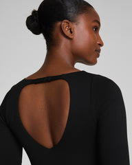 SPANXshape™ Swim Pique Short Sleeve One-Piece Very Black