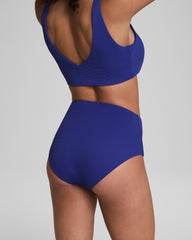 SPANXshape™ Swim Pique Hi-Rise Cheeky Bottom Deep Azure