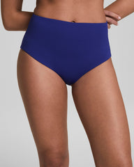 SPANXshape™ Swim Pique Hi-Rise Cheeky Bottom Deep Azure