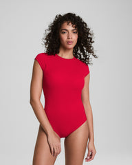 SPANXshape™ Swim Pique High Neck Short Sleeve One-Piece Spanx Red