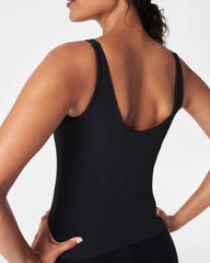 SPANX® Get Moving Contour Rib Shelf Tank Very Black