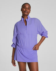 SPANX® Get Moving Textured Half Zip Amethyst