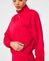 SPANX® Get Moving Textured Half Zip Spanx Red