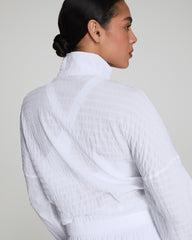 SPANX® Get Moving Textured Half Zip Vivid White