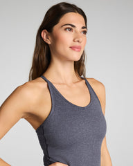 SPANXsupersmooth™ SoftStretch Rib V-Neck Shelf Tank | Pewter Heather