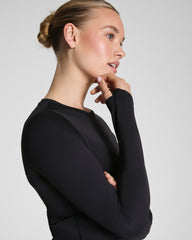 SPANXshape™ Get Moving Long Sleeve Top with SecretSweat Tech Eclipse