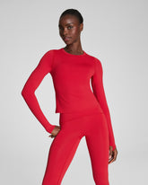 SPANXshape™ Get Moving Long Sleeve Top with SecretSweat Tech Spanx Red