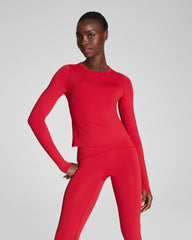 SPANXshape™ Get Moving Long Sleeve Top with SecretSweat Tech Spanx Red