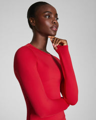 SPANXshape™ Get Moving Long Sleeve Top with SecretSweat Tech Spanx Red