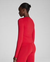 SPANXshape™ Get Moving Long Sleeve Top with SecretSweat Tech Spanx Red
