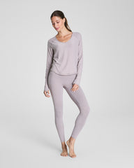 SPANX® SoftStretch V-Neck Long Sleeve Top Coastal Fog / Light Coastal Fog