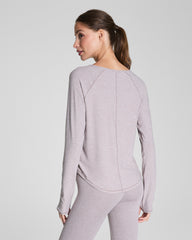 SPANX® SoftStretch V-Neck Long Sleeve Top Coastal Fog / Light Coastal Fog