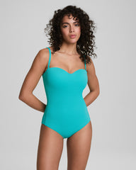 SPANXshape™ Swim Convertible Pique Bandeau One-Piece Juniper