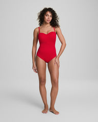 SPANXshape™ Swim Convertible Pique Bandeau One-Piece Spanx Red