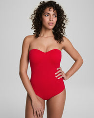 SPANXshape™ Swim Convertible Pique Bandeau One-Piece Spanx Red