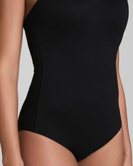 SPANXshape™ Swim Convertible Pique Bandeau One-Piece Very Black