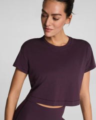SPANX® Outpace Cropped Tee Blackberry