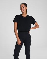 SPANX® Outpace Cropped Tee Very Black