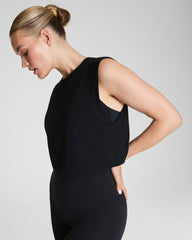 SPANX® Outpace Cropped Tank Very Black