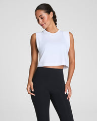 SPANX® Outpace Cropped Tank Vivid White
