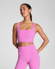SPANX® Get Moving Cropped Square Neck Shelf Tank Pink Geranium