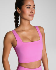 SPANX® Get Moving Cropped Square Neck Shelf Tank Pink Geranium