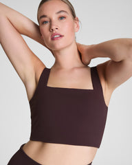 SPANX® Get Moving Cropped Square Neck Shelf Tank Truffle Brown