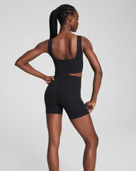 SPANX® Get Moving Cropped Square Neck Shelf Tank Very Black
