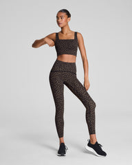 SPANX® Get Moving Leopard Print Cropped Square Neck Shelf Tank Leopard Print