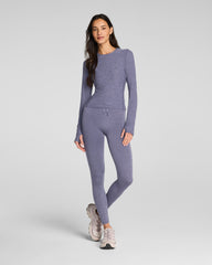 SPANX® SoftStretch Contour Mockneck Long Sleeve Top | Pewter Heather