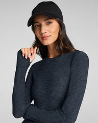 SPANX® SoftStretch Contour Mockneck Long Sleeve Top | Very Black/Light Very Black