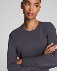 SPANX® Outpace Cropped Long Sleeve Top | Storm