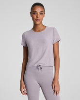SPANX® SoftStretch Crewneck Tee | Coastal Fog/Light Coastal Fog