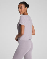 SPANX® SoftStretch Crewneck Tee | Coastal Fog/Light Coastal Fog