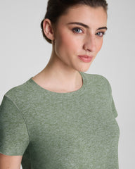 SPANX® SoftStretch Crewneck Tee | Sage Leaf Heather