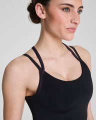SPANX® BoostUp Scoop Neck Shelf Tank with StayCool Tech | Very Black