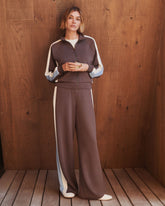 SPANX AirEssentials® Colorblock Track Pant | Dark Cacao Stripe