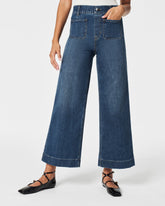 SPANXshape™ Original EveryWear Cropped Wide Leg Jeans with Patch Pockets Shaded Blue