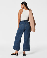 SPANXshape™ Original EveryWear Cropped Wide Leg Jeans with Patch Pockets Shaded Blue