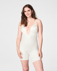 SPANXshape™ Suit Your Fancy Plunge Low-Back Mid-Thigh Bodysuit  Linen