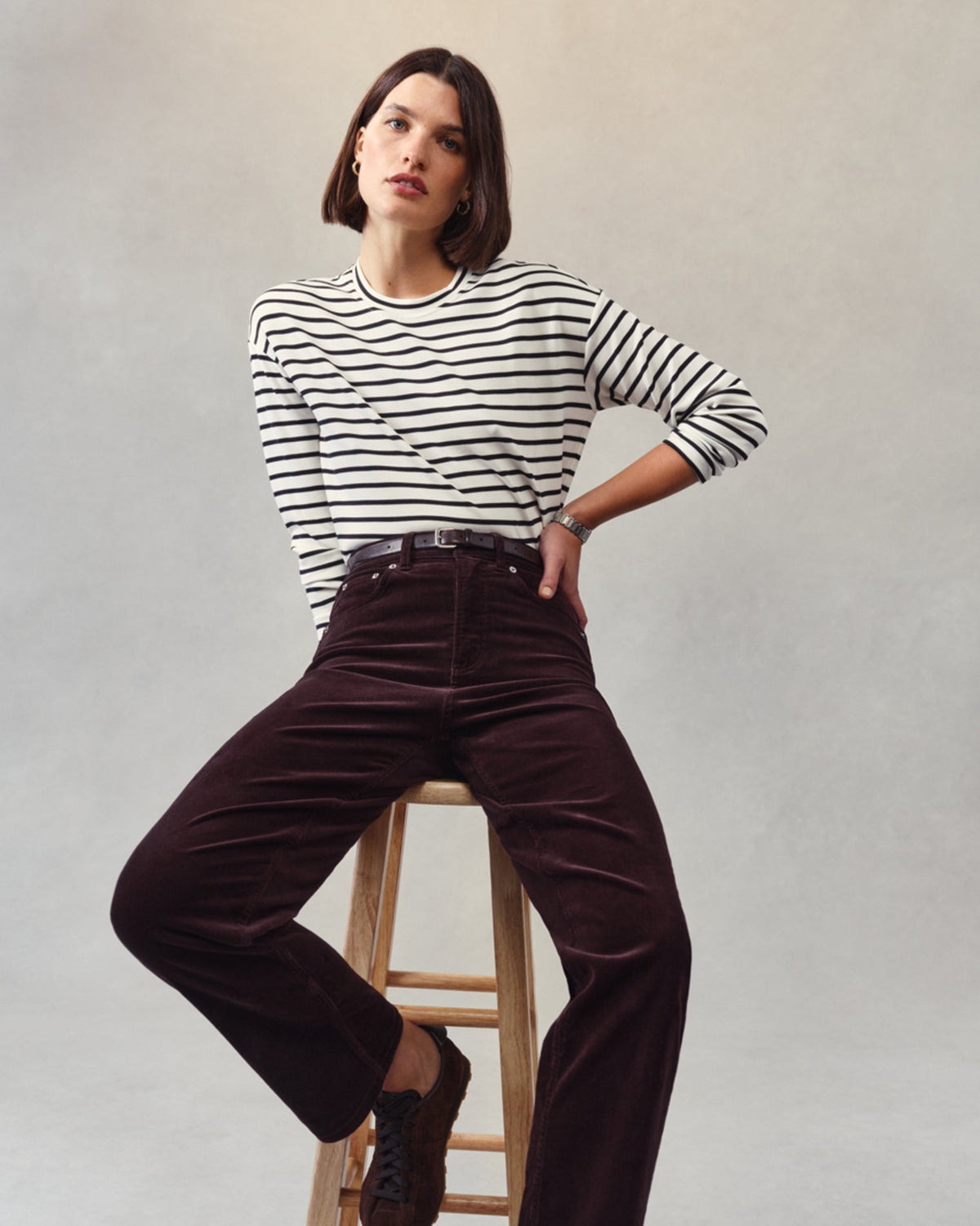 SPANXshape™ Authentic 360 Corduroy 90s Straight Leg  Truffle Brown
